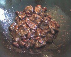 Beef and Kidney Beans in the wok.