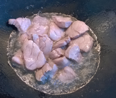 First wok the pork tenderloin.