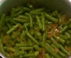 Sambal beans in the pan